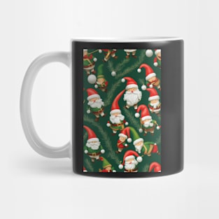 Christmas Seamless Pattern, Santa and Christmas Gnomes #9 Mug